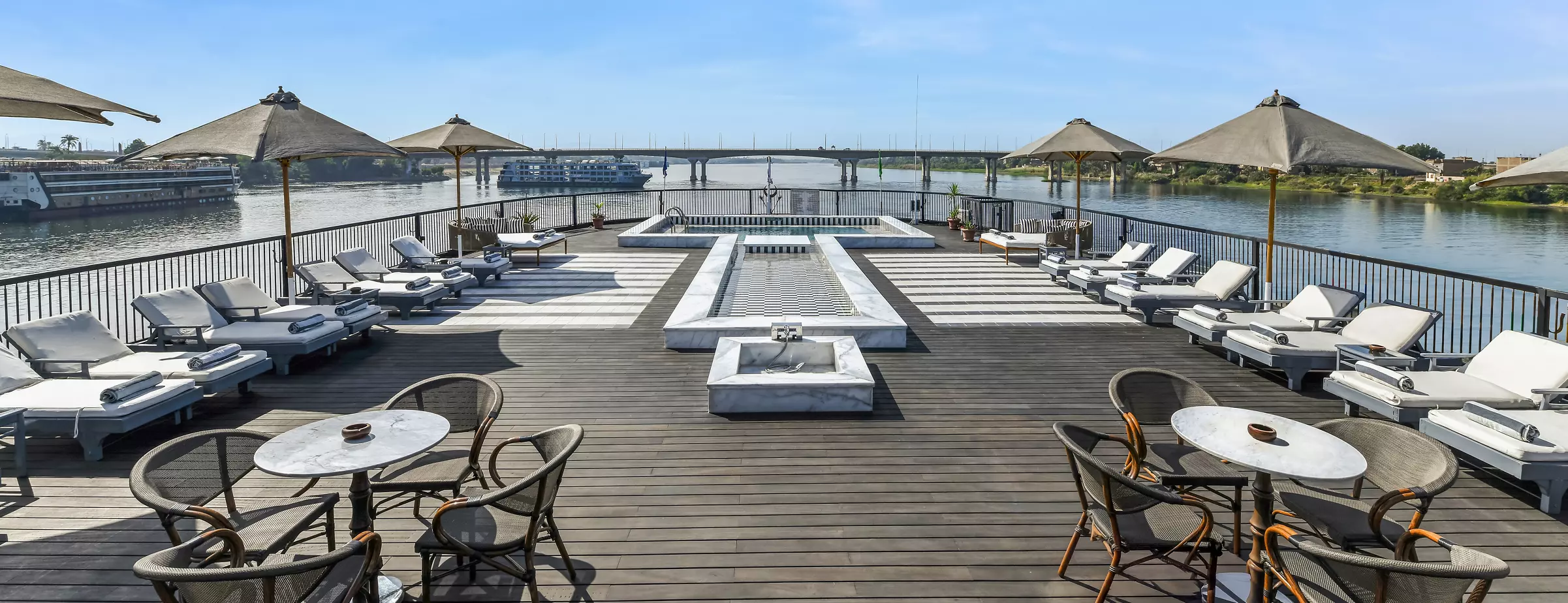 Sun deck of the MS Mövenpick Hamees Nile cruise